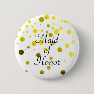 Gold Glitter Faux-Folie-Konfetti-Punkte Brautjungf Button