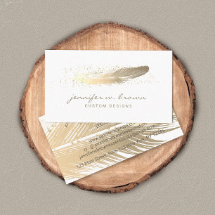 Gold Glitter Feder Design für Veranstaltungen und Visitenkarte