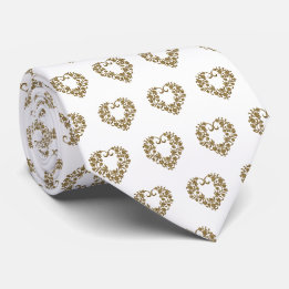 Gold Glitter Flourish Valentine Krawatte