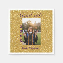 Gold Glitter Foto Abschluss Name Klasse Text