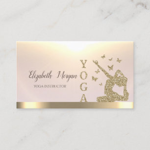 Gold Glitter Frauen Silhouette Yoga-Lehrerin Visitenkarte