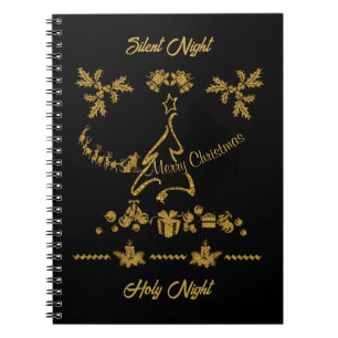 Gold Glitter Frohe Weihnachten, Weihnachtsmann Notizblock