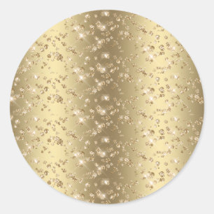 Gold Glitter Funkelnd Golden Leer Runder Aufkleber