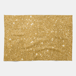 Gold Glitter Funken Geschirrtuch