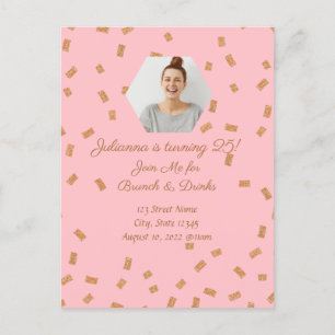 Gold Glitter Geburtstagsfeier Postkarte