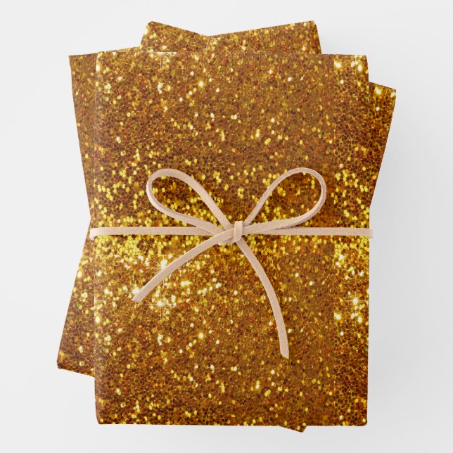 Gold Glitter Geschenkpapier Set (Beispiel)