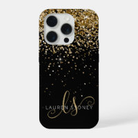 Gold Glitter Glam Monogramm Name