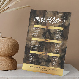 Gold Glitter Glam Watercolor Salon Services Menu Sockelschild