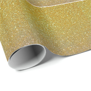 Gold Glitter Glamour Faux-Folie Glanz Geschenkpapier