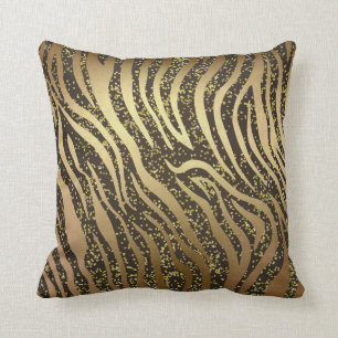Gold Glitter Glanz Zebra Dschungel Safari Glamour Kissen