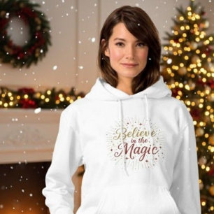 Gold Glitter "Glaube an die Magie" Weihnachten Hoodie