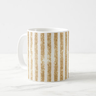 Gold Glitter Glitzige Streifen Kaffeetasse