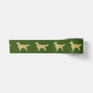 Gold Glitter Golden Retriever Satinband
