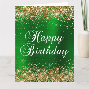 Gold Glitter Grün Folie Groß Alles Gute Zum Geburt Karte