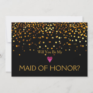 Gold Glitter Herz Wirst du meine TRAUZEUGIN sein Einladung
