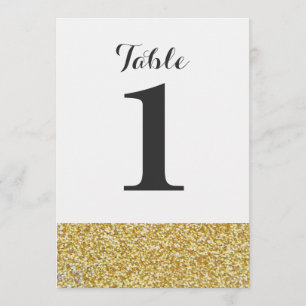 Gold Glitter Hochzeit Tischnummer Karte(n)