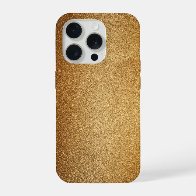 Gold Glitter  iPhone 15 Pro Hülle (Rückseite)