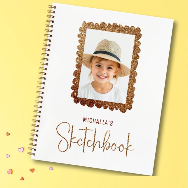 Gold Glitter Kinderbilderrahmen Notizbuch (Von Creator hochgeladen)