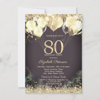 Gold Glitter Konfetti Ballons Burgund 80.  Einladung
