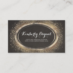 Gold Glitter Konfetti Glam Moderner Rahmen Visitenkarte