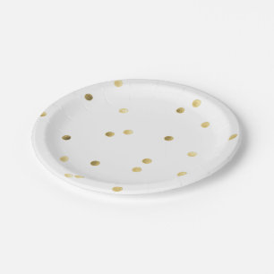 Gold Glitter Konfetti Punkt Polka Nagel Papier Tel Pappteller