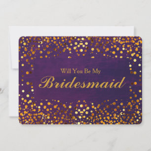 Gold Glitter Konfetti Wirst du meine Brautjungfer Einladung