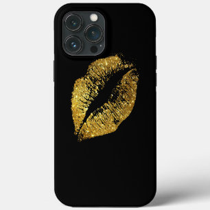 Gold Glitter Lippen iPhone 13 Pro Max Hülle