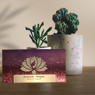 Gold Glitter Lotus Bokeh Schönheitssalon Visitenkarte