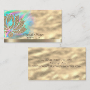 Gold Glitter Lotus Holografische Tinte Schönheit Visitenkarte