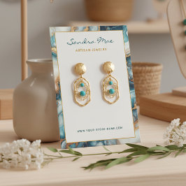 Gold Glitter Marble Earring Jewelry Display Card Visitenkarte