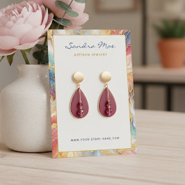 Gold Glitter Marble Earring Jewelry Display Card Visitenkarte