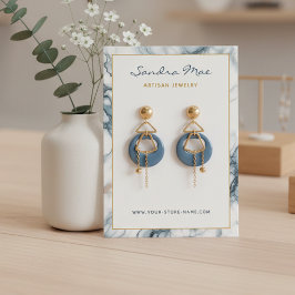 Gold Glitter Marble Earring Jewelry Display Card Visitenkarte
