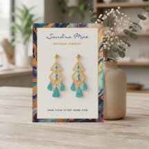 Gold Glitter Marmor Ohrring Schmuck Displaykarte