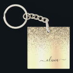 Gold Glitter Metal Monogram Glam Name Schlüsselanhänger<br><div class="desc">Gold-Imitate Foil Metallic Sparkle Glitzer gebürstete Metal Monogram Name Schlüsselanhänger. Das macht den perfekten 16 Geburtstag,  Hochzeit,  Brautparty,  Jubiläum,  Babydusche oder Junggeselinnen-Abschied Geschenk für jemanden,  der Lieben glamourösen Luxus und schicke Stile.</div>