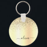 Gold Glitter Metal Monogram Glam Name Schlüsselanhänger<br><div class="desc">Gold Imitate belichten metallische Sparkle Glitzer gebürstete Metal Monogram Name Keychains (Key Chain). Das macht den perfekten 16 Geburtstag,  Hochzeit,  Brautparty,  Jubiläum,  Babydusche oder Junggeselinnen-Abschied Geschenk für jemanden,  der Lieben glamourösen Luxus und schicke Stile.</div>