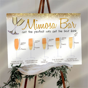 Gold Glitter Mimosa Bar Braut-Brunch-Schild Poster