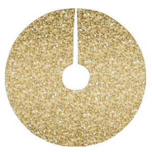 Gold-Glitter-Muster Polyester Weihnachtsbaumdecke