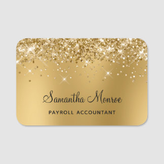 Gold Glitter Ombre Unschärfe Namensschild