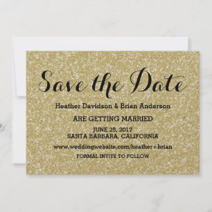 Gold Glitter Save-the-Date-Einladung Save The Date