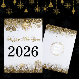  Gold Glitter Schneeflocke Neujahrs-Logo Unternehm Karte