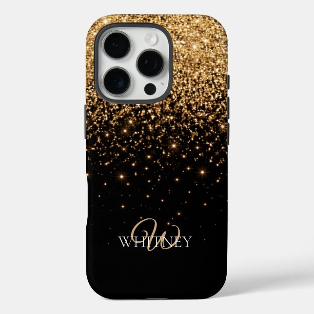 Gold Glitter Sparkle Elegant Luxury Texture        iPhone 16 Pro Hülle (Rückseite)