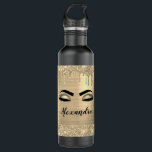 Gold Glitter Sparkle Eyelashes Monogram Name Edelstahlflasche<br><div class="desc">Gold Imitate Foil metallic Sparkle Glitzer gebürstete Metal Monogram Name and Initial Eyelashes (Lashes),  Eyelash Extensions and Eyes Water Bottle. Das macht den perfekten 16 Geburtstag,  Hochzeit,  Brautparty,  Jubiläum,  Babydusche oder Junggeselinnen-Abschied Geschenk für jemanden,  der sein Zimmer im trendigen coolen Stil dekoriert.</div>