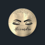 Gold Glitter Sparkle Eyelashes Monogram Name Magnet<br><div class="desc">Gold-Imitate zeichnen metallische Sparkle-Glitzer-Monogrammnamen und Initial Eyelashes (Lashes),  Eyelash Extensions und Eyes-Magnete aus. Das Design macht den perfekten 16 Geburtstag,  Hochzeit,  Brautparty,  Jubiläum,  Babydusche oder Junggeselinnen-Abschied Geschenk für jemanden,  der einen trendigen coolen Stil sucht.</div>
