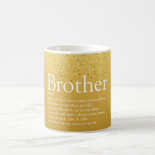 Gold Glitter Spaß Cooler Bester Bruder Definition  Kaffeetasse