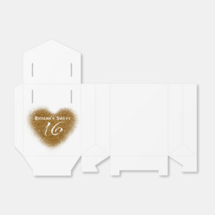 Gold Glitter Spill Sweet 16 Herz Gefallen Boxen Geschenkschachtel