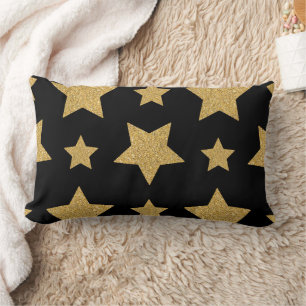 Gold Glitter Star Glamourös und Chic Lendenkissen