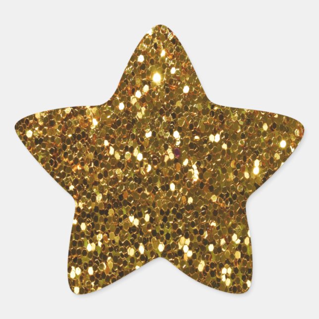 Gold Glitter Stern-Aufkleber (Vorderseite)