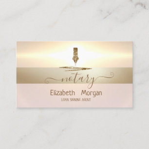 Gold Glitter Stift Notar Signing Agent Visitenkarte