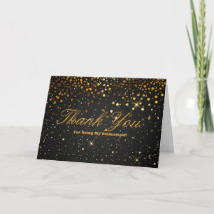 Gold Glitter Stripes For Being My Bridesmaid Thank Dankeskarte
