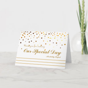 Gold Glitter Stripes Thank you for special day Dankeskarte